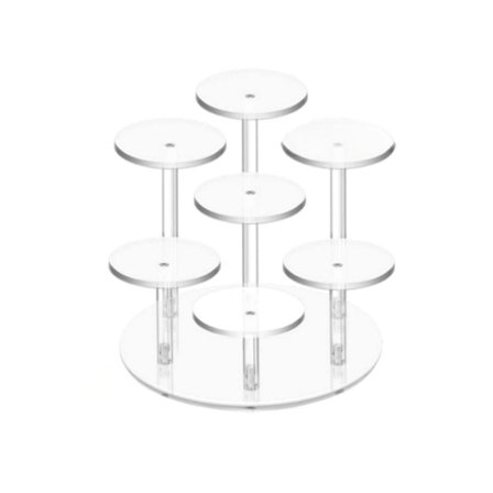 Julepynt Stativ 7 Kolonner Akryl Transparent Stativ Til Cupcakes, Smykker D