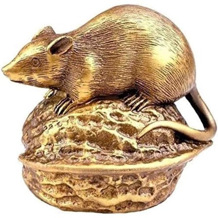 Råttstatyett Zodiac Dekoration Heminredning Konstskulptur Kreativ Valnöt Råtta