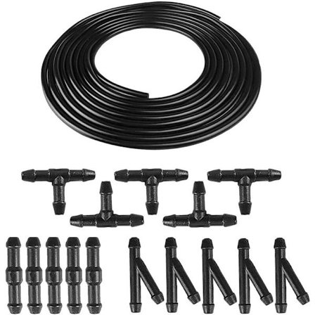 Universal forrudeviskerdyse slange kit med stik til de fleste bilvaskere (6M+15stk)