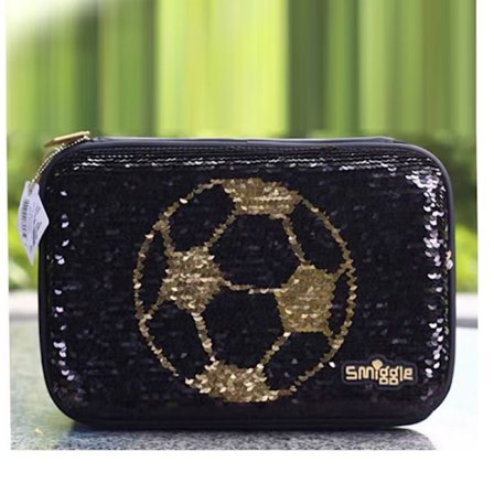 Kultainen jalkapallo paljetti penaali, lasten penaali suuri kapasiteetti