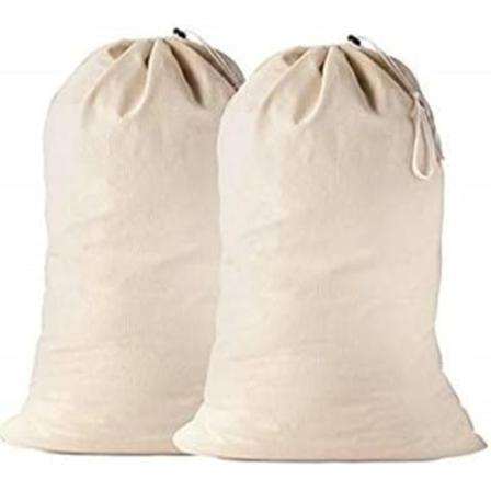 2-pack extra stora tvättkassar i bomull, slitstarka stora tvättkassar 24 x 36 tum XL dragsko researrangör för sovsal med stor kapacitet