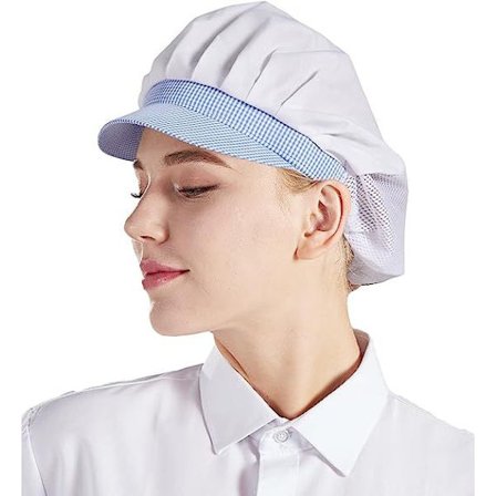 (Puoliverkko sininen) 3 kpl kokin hattu keittiö ruoanlaitto kokki hattu elintarvikepalvelun hiusverkot naisille, yksi koko