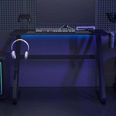 vidaXL Gamingskrivbord med ZZ-formade ben svart 110x60x75 cm
