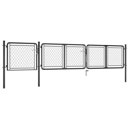 Vidaxl Trädgårdsgrind Stål 75x395 Cm Antracit Antracit