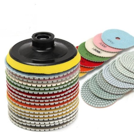 Passer for 8-pakning diamantpoleringsputer 4 for granitt, betong, stein, keramikk, 30/50/100/150/200/400