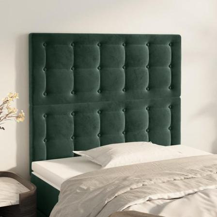 Vidaxl Huvudgavlar 2 St Mörkgrön 90x5x78/88 Cm Sammet Grön