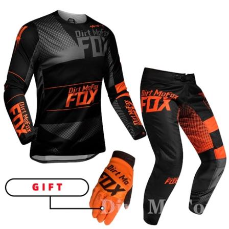 2022 Dirt MoFox MTB Jersey Bukser Gear Sæt MX Combo Motorcykel Outfit Motocross Racing Enduro Suit Mænd Off-road Moto Handsker sæt champagne XLJersey 