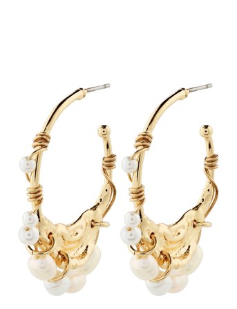 Focus Hoop Earrings Gold-Plated Gold Pilgrim