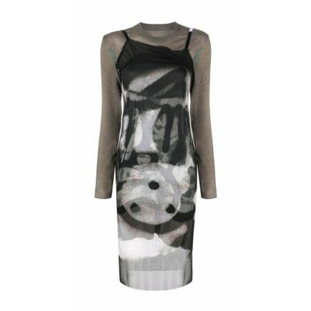 Givenchy, Dress Groen, Dames, Maat:M,print