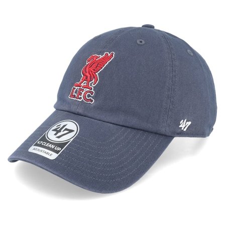 47 Brand - Football Blau Unconstructed Cap - Liverpool Clean Up Vintage Navy Dad Cap @ Hatstore
