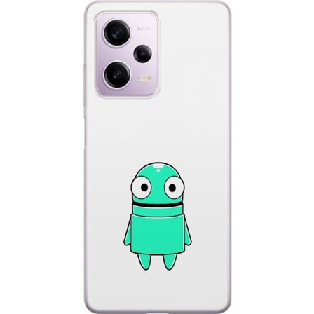 Yhteensopiva Puhelinkuori Xiaomi Xiaomi Redmi Note 12 Pro Turkoosi piirroshahmo isoilla silmillä ja iloisella persoonallisuudella yksinkertaisessa ku