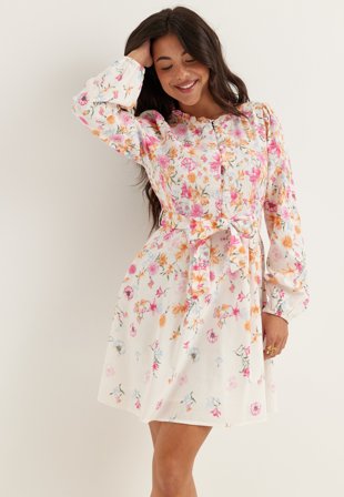 VILA - Vielma O-neck L/S SHORT DRESS