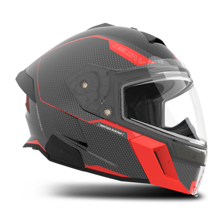 509 Delta V Carbon Commander Skoterhjälm Racing Red M