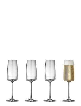 Lyngby Glas Champagneglas Zero 4 Stk. - Nude - 30 CL