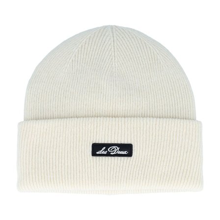 Les Deux - Vit cuff Beanie - Wayne Logo Patch Beanie Ivory Cuff @ Hatstore