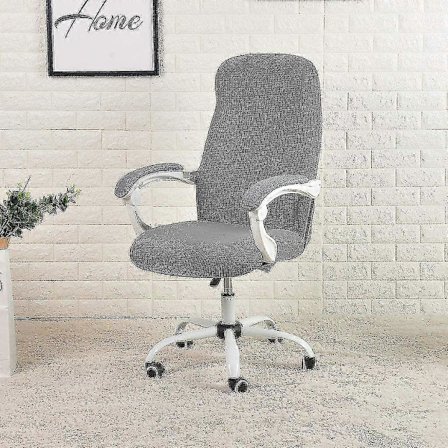 Kontorstol Betræk Vandafvisende Grå Stretch Jacquard Computerstol Betræk Kompatibel med Armlænsstole M