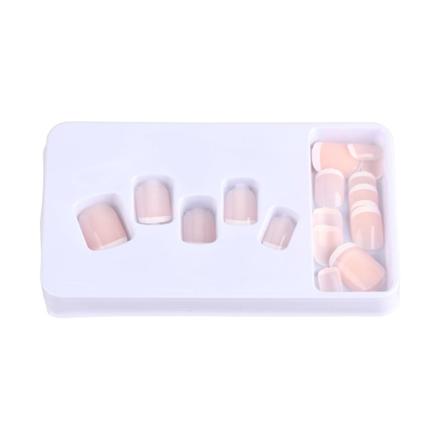 24 kpl Ranskalaisen Nude -tyylisiä Lyhyitä Painettavia Täyspeitto Ballerina -muotoisia Tekokynsiä Päivittäiseen DIY-Salonkäyttöön