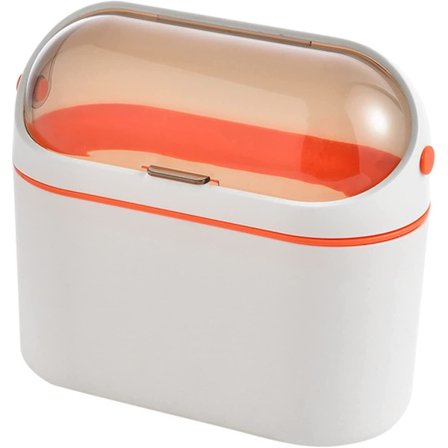 Hängande papperskorg Mini Orange Avfallskorg Med Lock Köksvägg Monterad Papperskorg