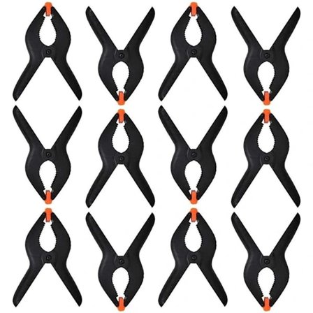 【PP】12 stk. fjederklemmer, 2,75 tommer nylon hængselklemmer, 70 mm kraftige fjederklemmer, limklemmer med bevægelige kæber, kraftig fjeder-FA-