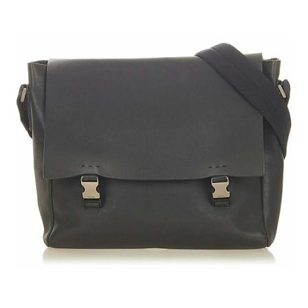 Prada Vintage, Pre -owned Leather Crossbody Bag Zwart, Dames, Maat:ONE Size