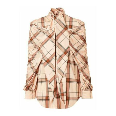 Burberry Gedrapt mouwblouse , Bruin , Dames , Maat: L