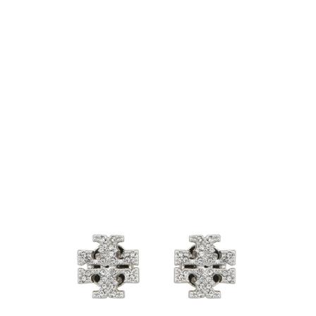 Tory Burch Crystal Logo Earrings Grå, Dame Øreringe, Størrelse: ONE Size