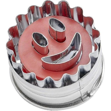 1 st Linzer Kakformar Med Smiley Mönster Rostfritt Stål Silver 5 X 5 X 3,5 Cm