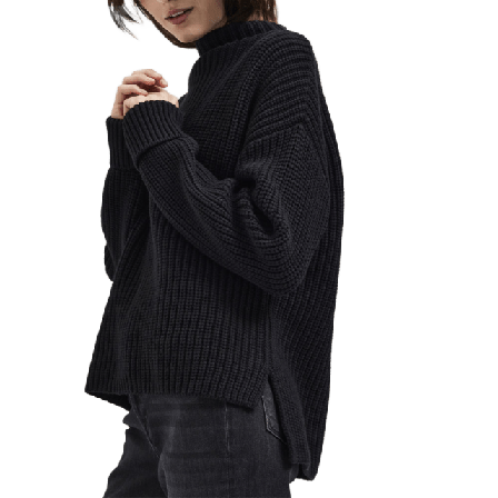 Selected Femme Selma Knit Pullover Stickat Dam Svart S