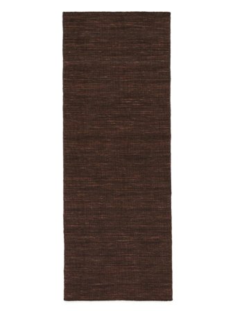 Plain (Single Colored) Small Handloom Flat Rug - Dark Brown 80X200 Wool, Classic Style