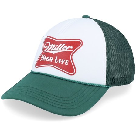American Needle - Verde trucker Cappellino - Miller High Life Foamy Valin White/Dark Green Trucker @ Hatstore