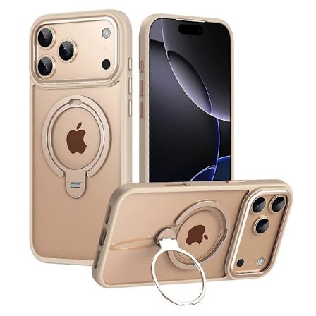 Hot tilbud til lav pris! Kompatibel med iPhone 17 Pro Max Telefoncover Kompatibel med MagSafe Stativ Mat Bagside Bronze-Glad