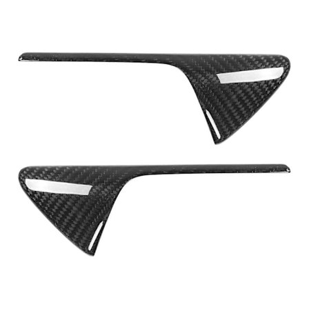 Par Sidokamera Ventilationsskydd Trim Äkta Kolfiber Passar Tesla Model 3 S X Y Glansig Kolfiber