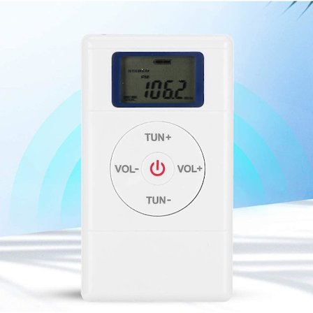 Mini digital inställd FM-radio audio walkman radiospelare med snodd och hörlurar uppladdningsbart batteri liten fickradio