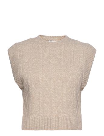 Onlcam Vest Ex Knt Vests Knitted Vests Beige ONLY