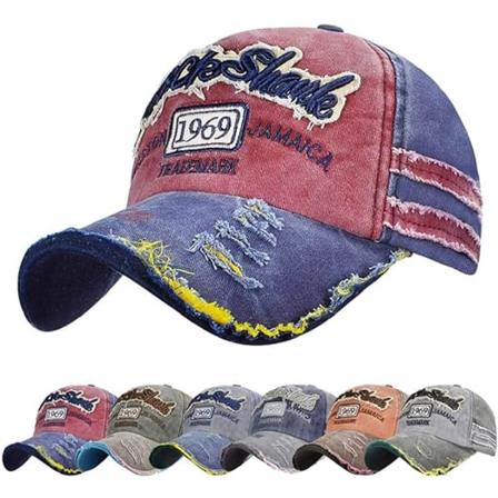 Baseball-lippis Klassiset Urheilullinen Rennot Yksinkertainen Auringonhattu Unisex Säädettävä Rock Shark Vintage Kulunut Puuvilla Reuna Hiominen wine