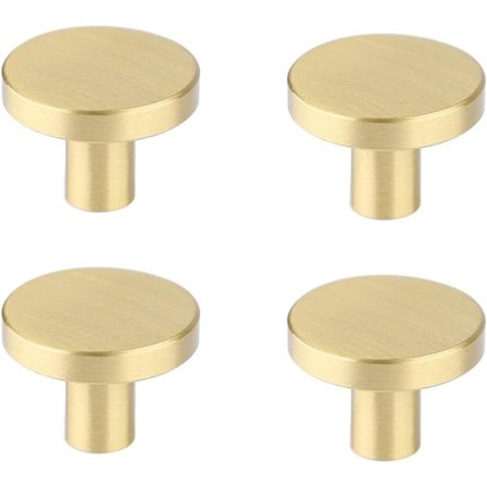 4 stk. Skapknotter Massiv Messing Runde Kommode Skuff Knotter og Håndtak Enkle Dekorative Kjøkkenskap Dørhåndtak