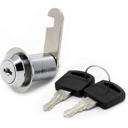16mm Postkasselås i rustfritt stål med matchende nøkler, 30mm Skufflås