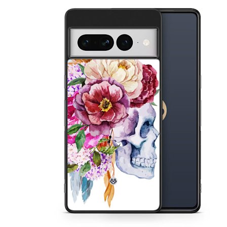 Bjornberry Skal Google Pixel 7 Pro - Dödskalle Blommor