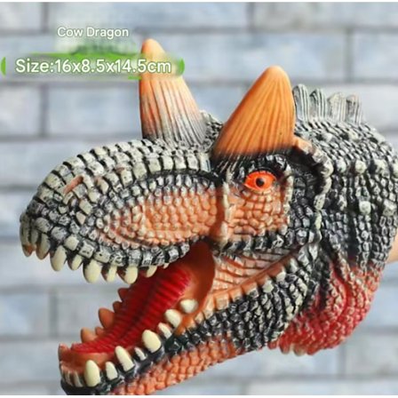 Niulong hånddukke realistisk blød gummi Niulong legetøj børns Niulong hoved handske legetøj