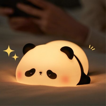 Panda Sove Lampe Natlampe Touch Control Dimmer Silikonlampe