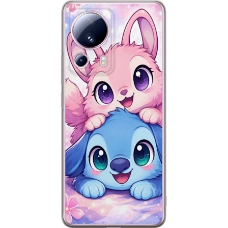 Kompatibel Mobilcover til Xiaomi Xiaomi 13 Lite Sød kawaii illustration med pink og blå fantasidyr, store øjne og bløde farver perfekt til børnev