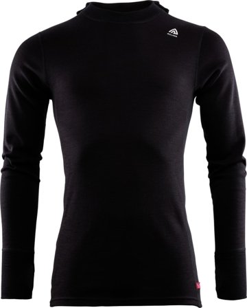 Aclima WarmWool Hood Sweater Man Men base layer tops Black S