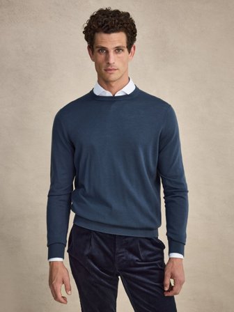 John Henric Men's Blauer Pullover Regular Fit Size M