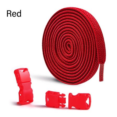 2 par No Tie Skosnören Sneakers Skosnören RÖD red