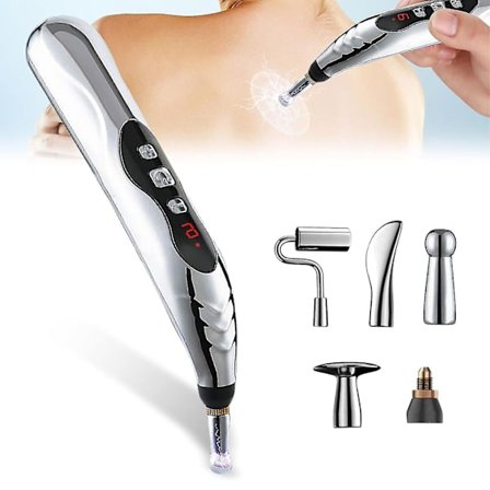 Akupunkturpenn, 5-i-1 Elektronisk Akupunkturpenn, Smertelindringsterapi, Oppladbar Kraftig Meridianmassasjepenn