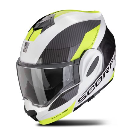 Avattava kypärä Scorpion EXO-TECH EVO Valkoinen/keltainen M