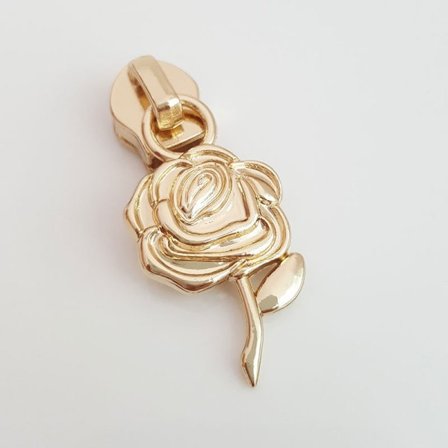 5 ST Rose Dragkedja För Dragkedja Tejper Väska Handväska Dragkedja Draghuvud Se Gold