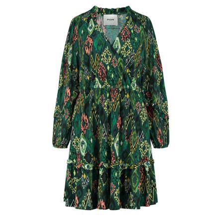 Pom Amsterdam, POM Dress Crafts Pacific Green Groen, Dames, Maat:M,print