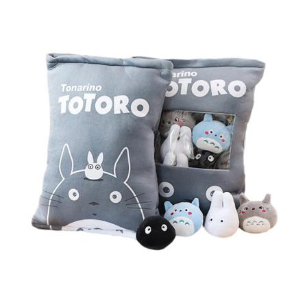 8 St/lot Tecknad Totoro Plyschleksaker Kawaii Snack Kudde Dolls