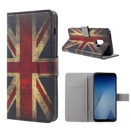 Samsung Galaxy A8 (2018) mønstret PU læder flip etui - Britisk Flag
